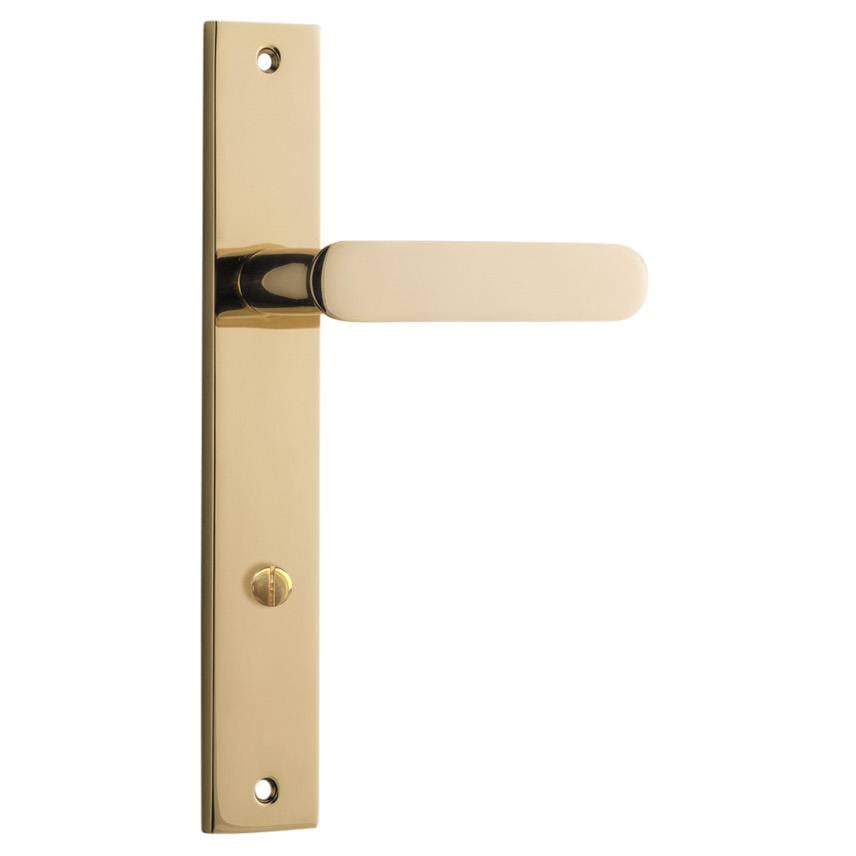 Bronte Lever Polished Brass Rectangular Backplate