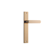 Bronte Lever Polished Brass Rectangular Backplate