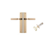 Berlin Lever Rectangular Backplate Passage Kit Polished Brass