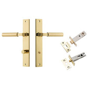 Berlin Lever Rectangular Backplate Privacy Kit Polished Brass