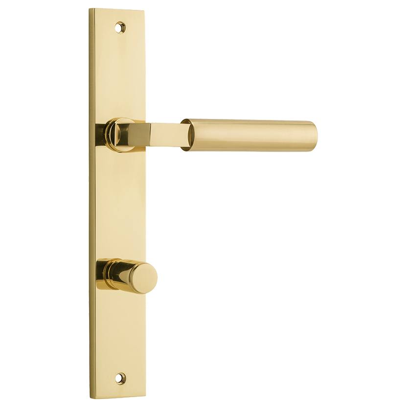 Berlin Lever Polished Brass Rectangular Backplate