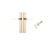 Como Lever Rectangular Backplate Passage Kit Polished Brass