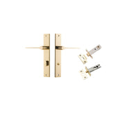 Como Lever Rectangular Backplate Privacy Kit Polished Brass