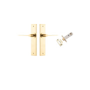 Como Lever Chamfered Backplate Passage Kit Polished Brass