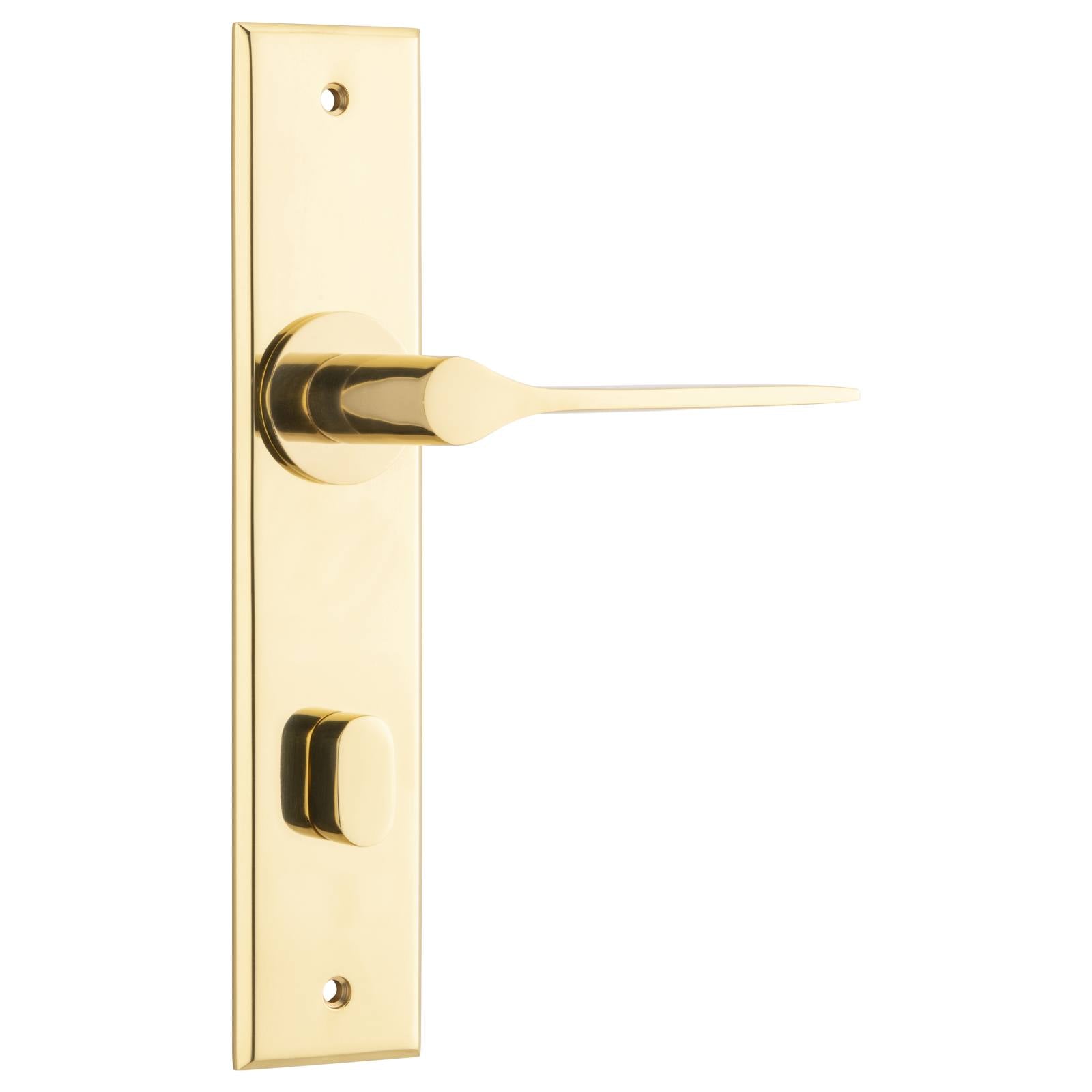 Como Lever Polished Brass Chamfered Backplate
