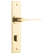 Como Lever Polished Brass Chamfered Backplate