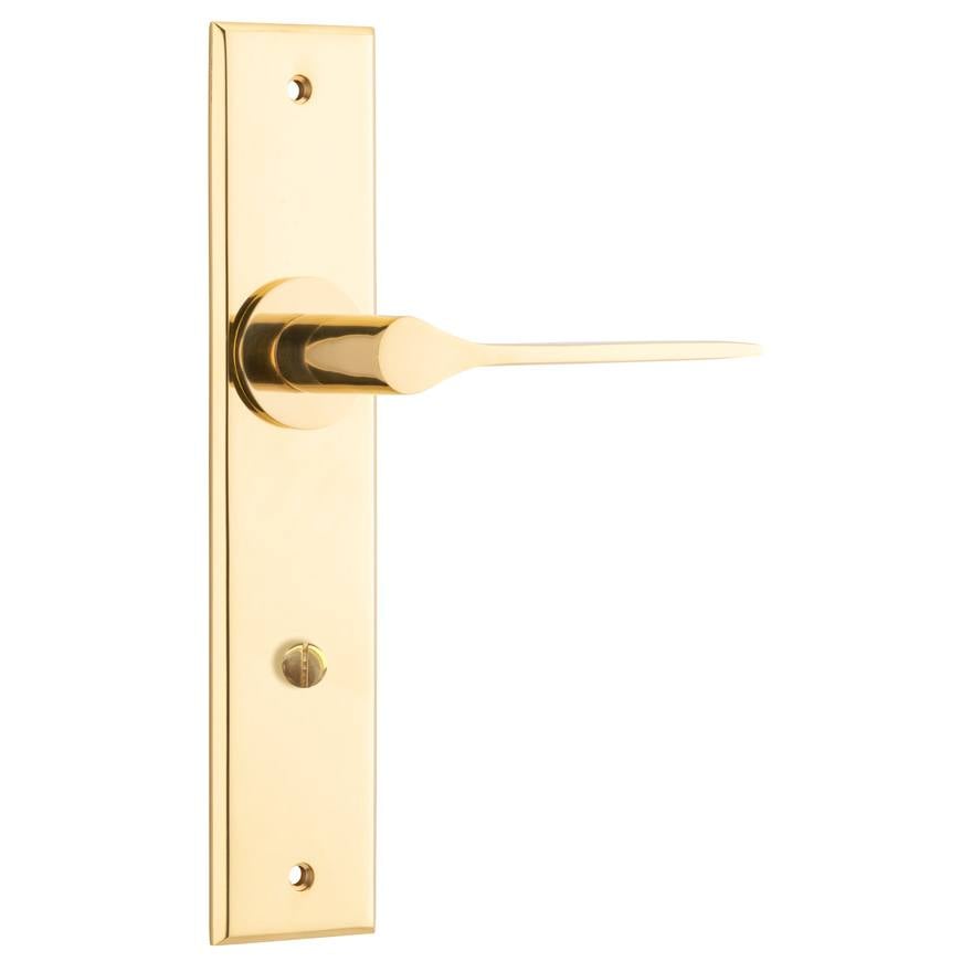 Como Lever Polished Brass Chamfered Backplate