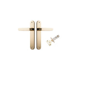 Bronte Lever Oval Backplate Passage Kit Polished Brass