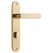 Bronte Lever Polished Brass Oval Backplate
