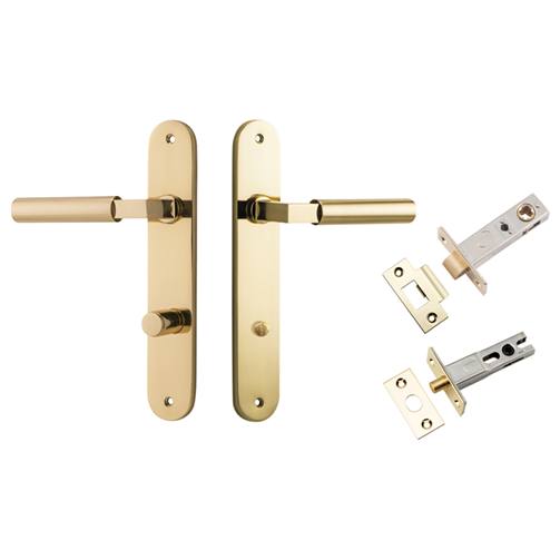 Berlin Lever Oval Backplate Privacy Kit Polished Brass
