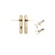 Como Lever Oval Backplate Privacy Kit Polished Brass
