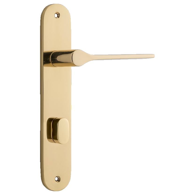 Como Lever Polished Brass Oval Backplate
