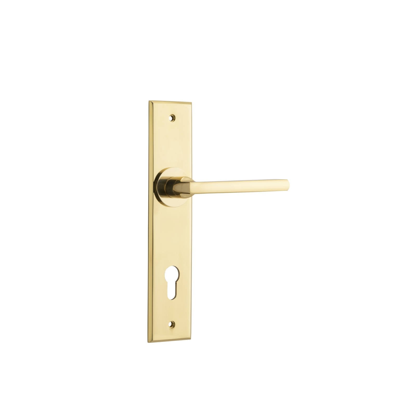 Baltimore Lever Polished Brass Chamfered Backplate