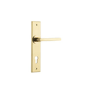 Baltimore Lever Polished Brass Chamfered Backplate