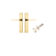 Baltimore Lever Chamfered Backplate Passage Kit Polished Brass
