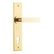 Bronte Lever Polished Brass Chamfered Backplate