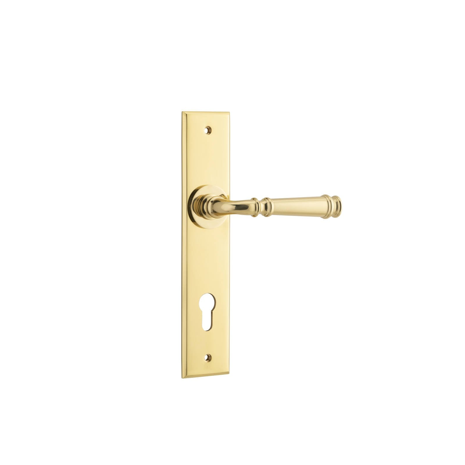 Verona Lever Polished Brass Chamfered Backplate