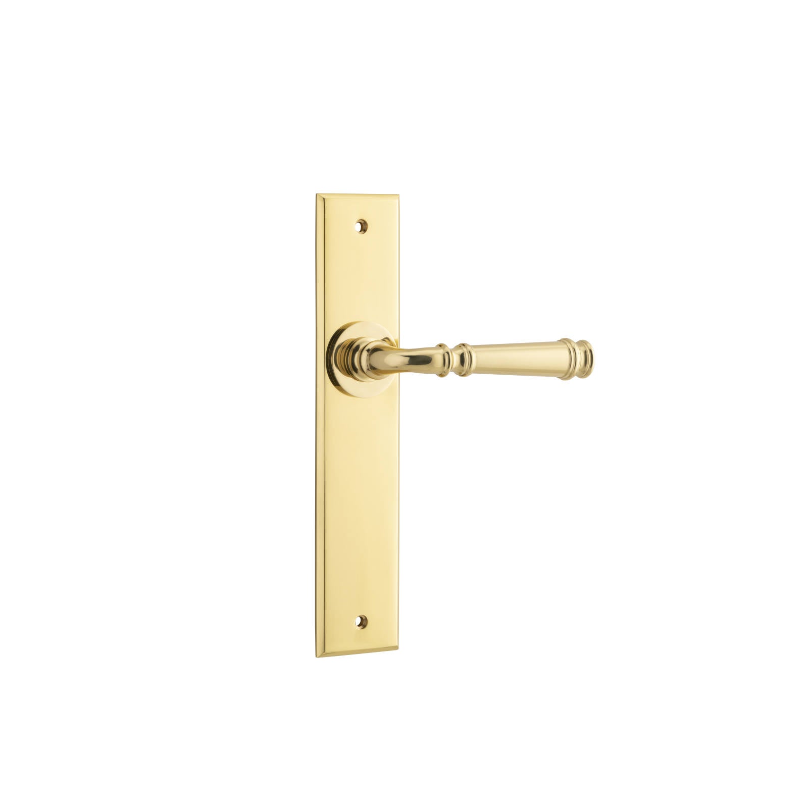 Verona Lever Polished Brass Chamfered Backplate