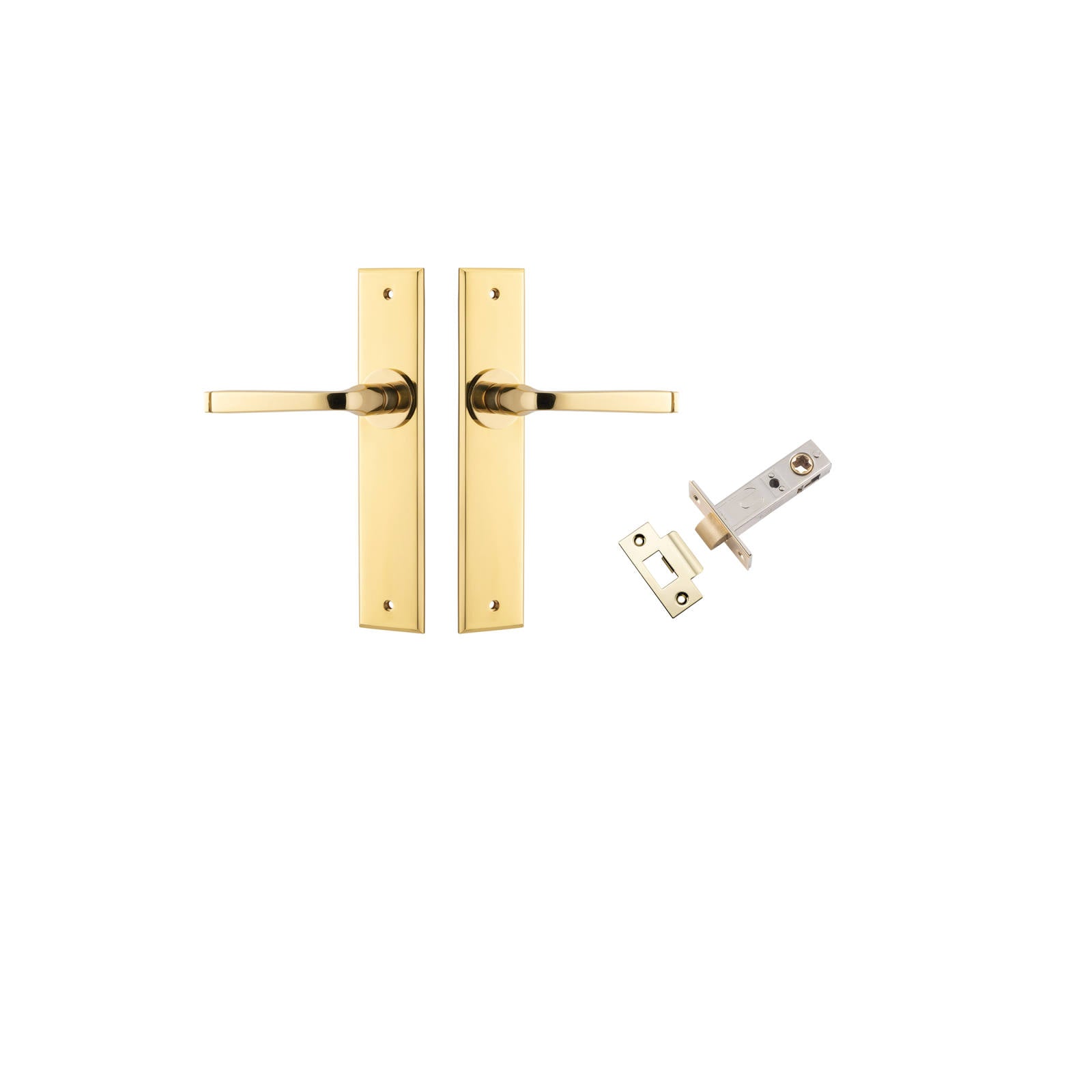 Annecy Lever Chamfered Backplate Passage Kit Polished Brass