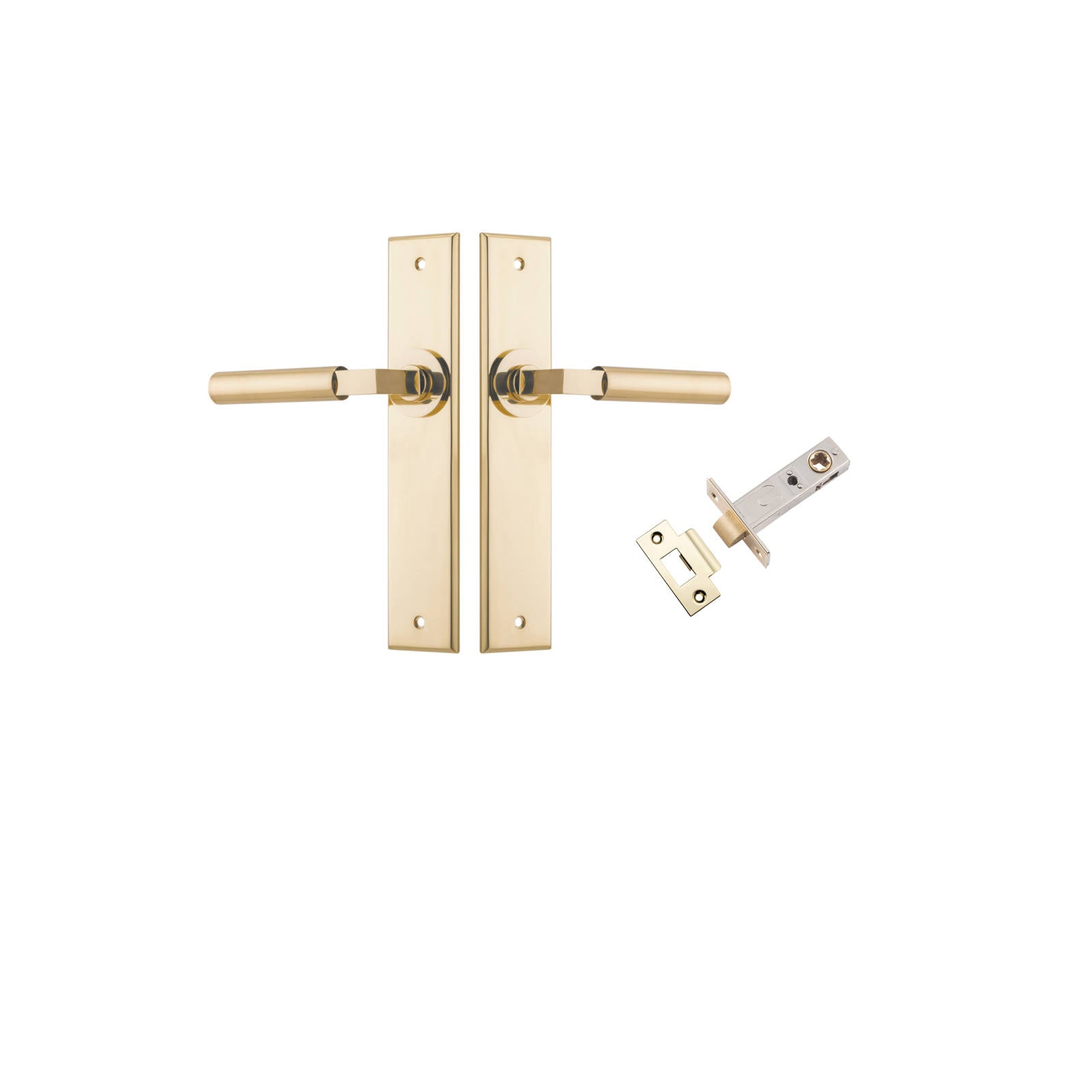 Berlin Lever Chamfered Backplate Passage Kit Polished Brass