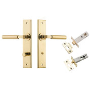 Berlin Lever Chamfered Backplate Privacy Kit Polished Brass