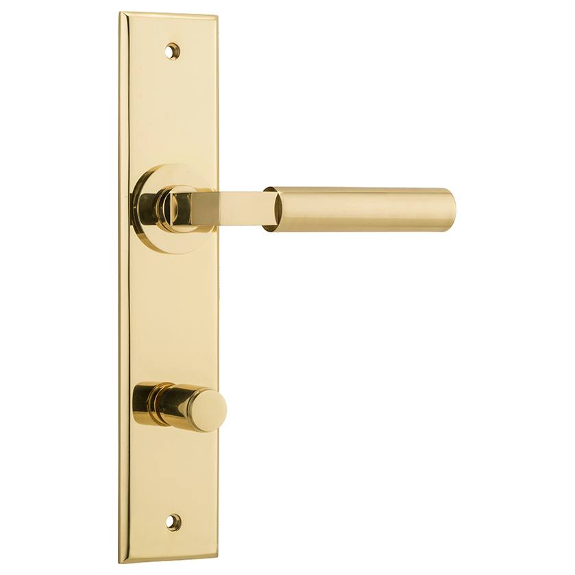 Berlin Lever Polished Brass Chamfered Backplate