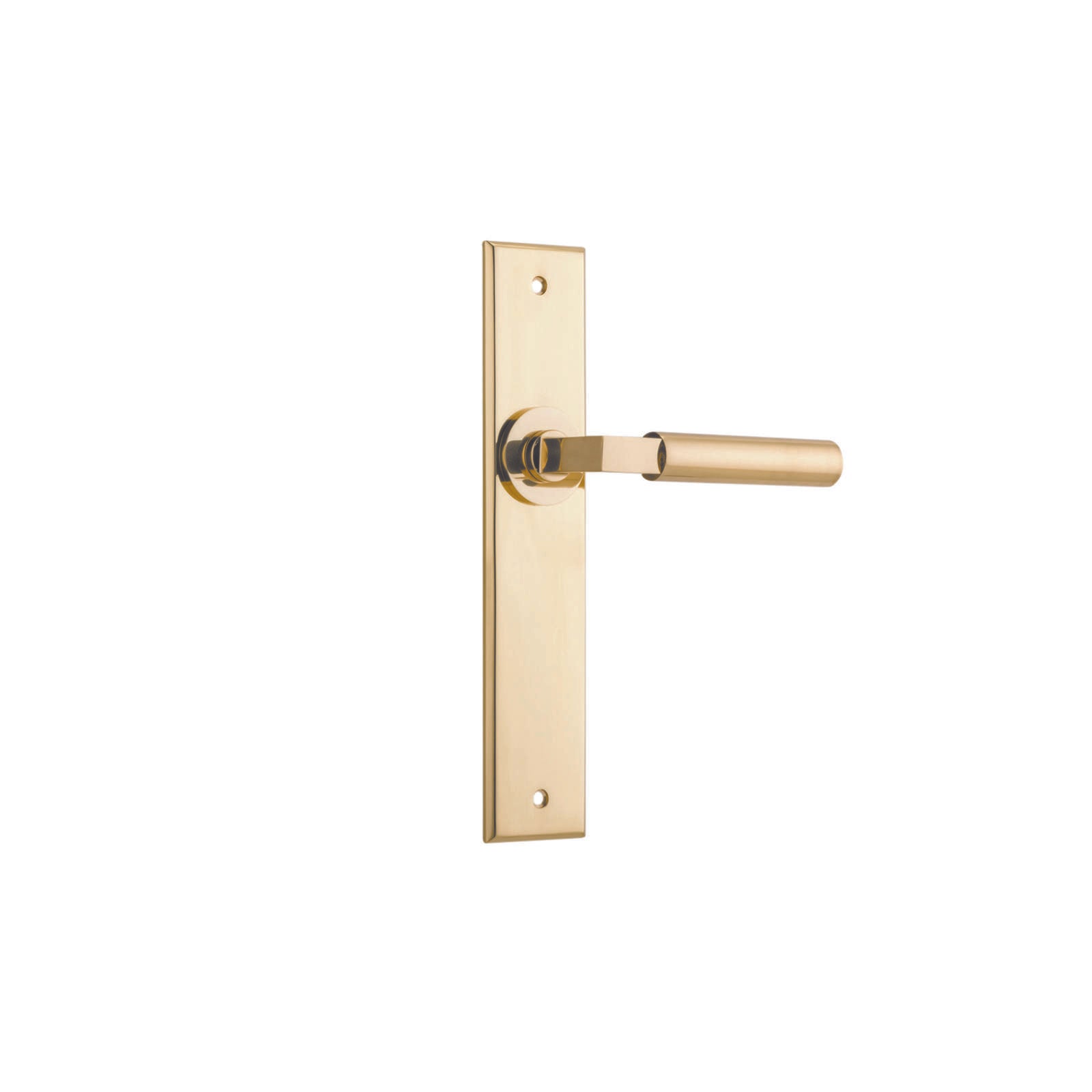 Berlin Lever Polished Brass Chamfered Backplate