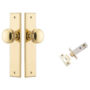 Paddington Knob Chamfered Backplate Passage Kit Polished Brass