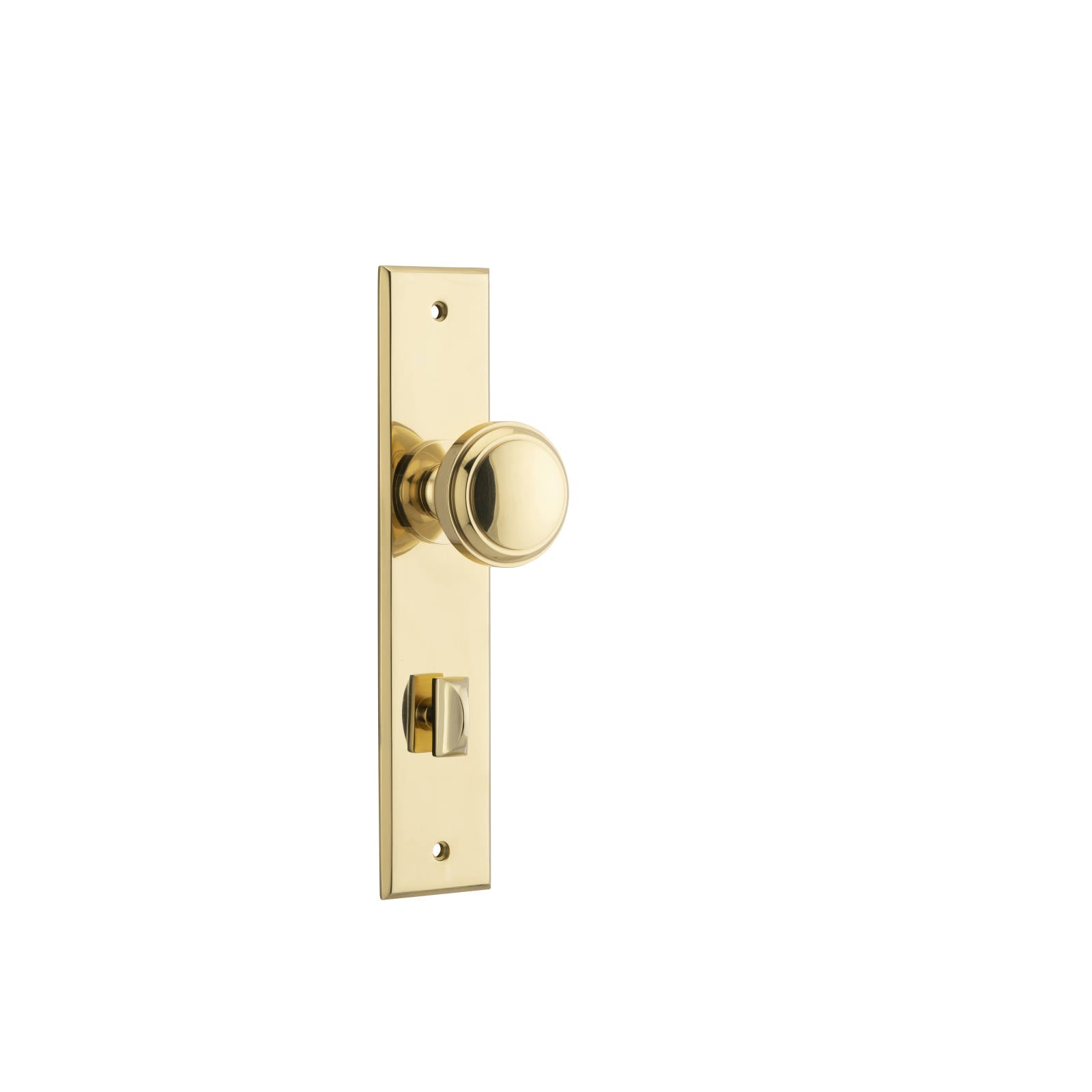 Paddington Knob Polished Brass Chamfered Backplate