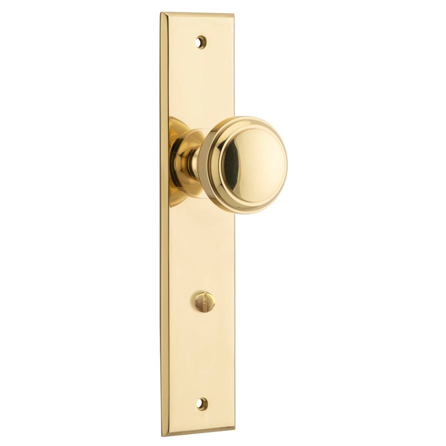Paddington Knob Polished Brass Chamfered Backplate