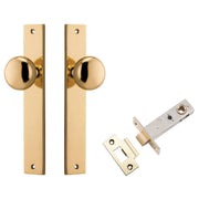 Cambridge Knob Rectangular Backplate Passage Kit Polished Brass