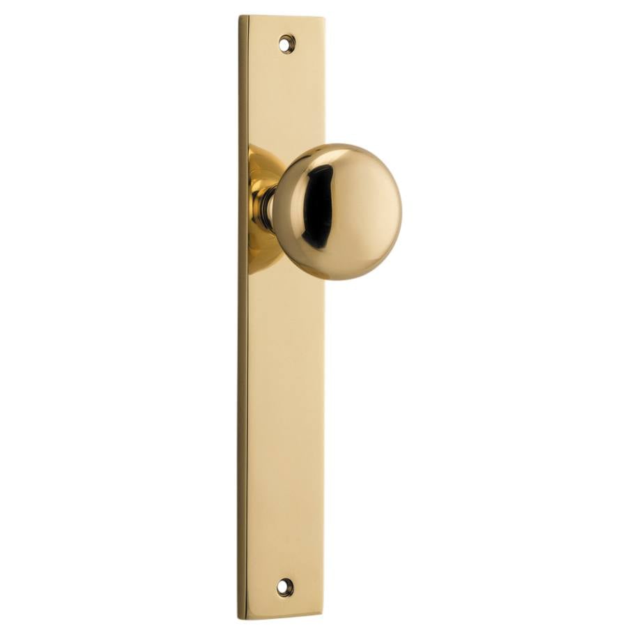 Cambridge Knob Rectangular Backplate Polished Brass