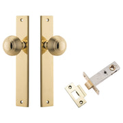 Guildford Knob Rectangular Backplate Passage Kit Polished Brass