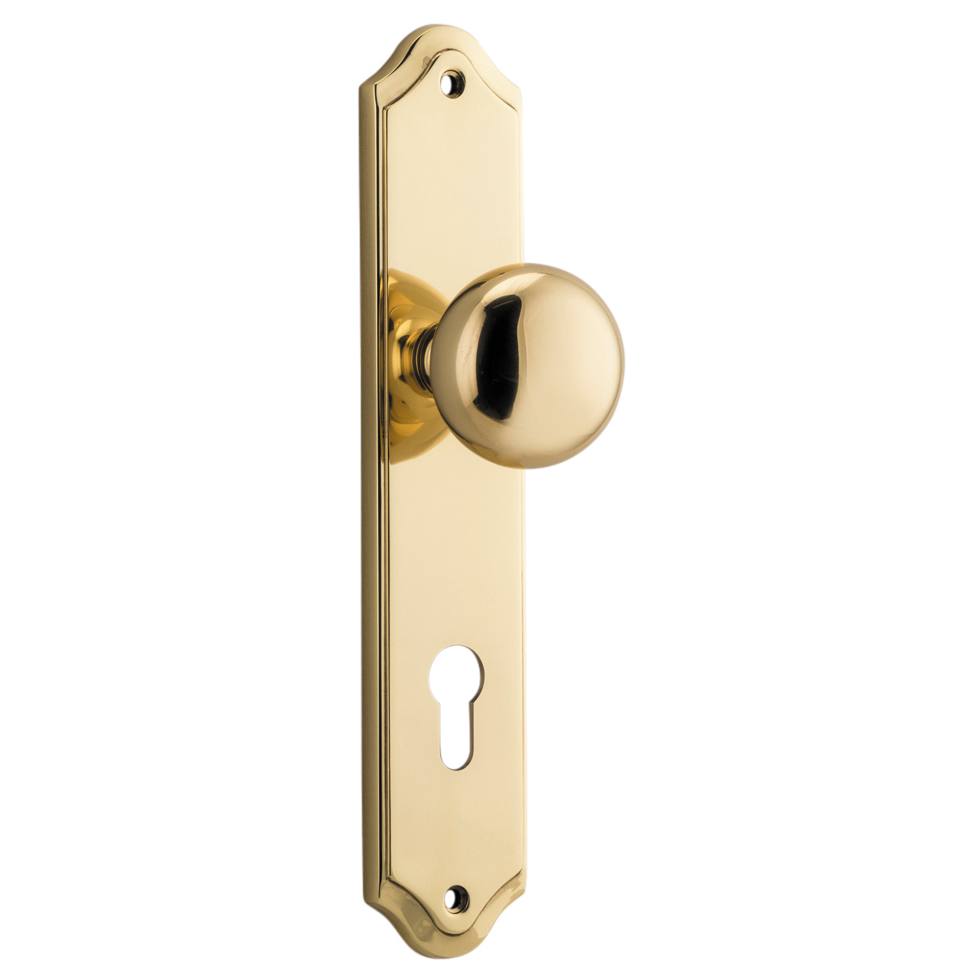 Cambridge Knob Shouldered Backplate Polished Brass