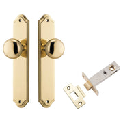 Cambridge Knob Shouldered Backplate Passage Kit Polished Brass
