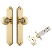 Guildford Knob Shouldered Backplate Passage Kit Polished Brass