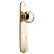 Paddington Knob Oval Backplate Polished Brass