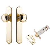 Paddington Knob Oval Backplate Passage Kit Polished Brass