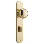 Cambridge Knob Oval Backplate Polished Brass