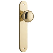 Cambridge Knob Oval Backplate Polished Brass
