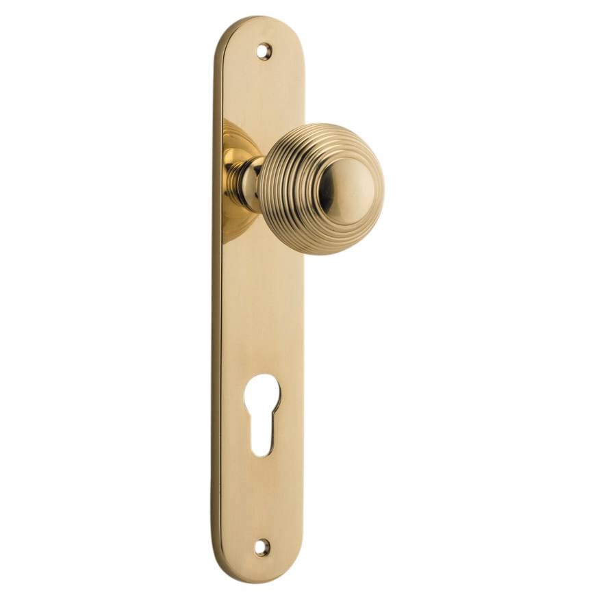 Guildford Knob Oval Backplate Polished Brass