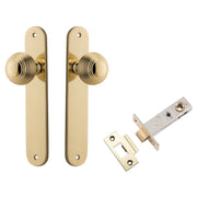 Guildford Knob Oval Backplate Passage Kit Polished Brass