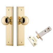 Paddington Knob Stepped Backplate Passage Kit Polished Brass