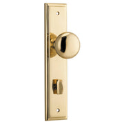 Cambridge Knob Stepped Backplate Polished Brass