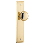 Cambridge Knob Stepped Backplate Polished Brass