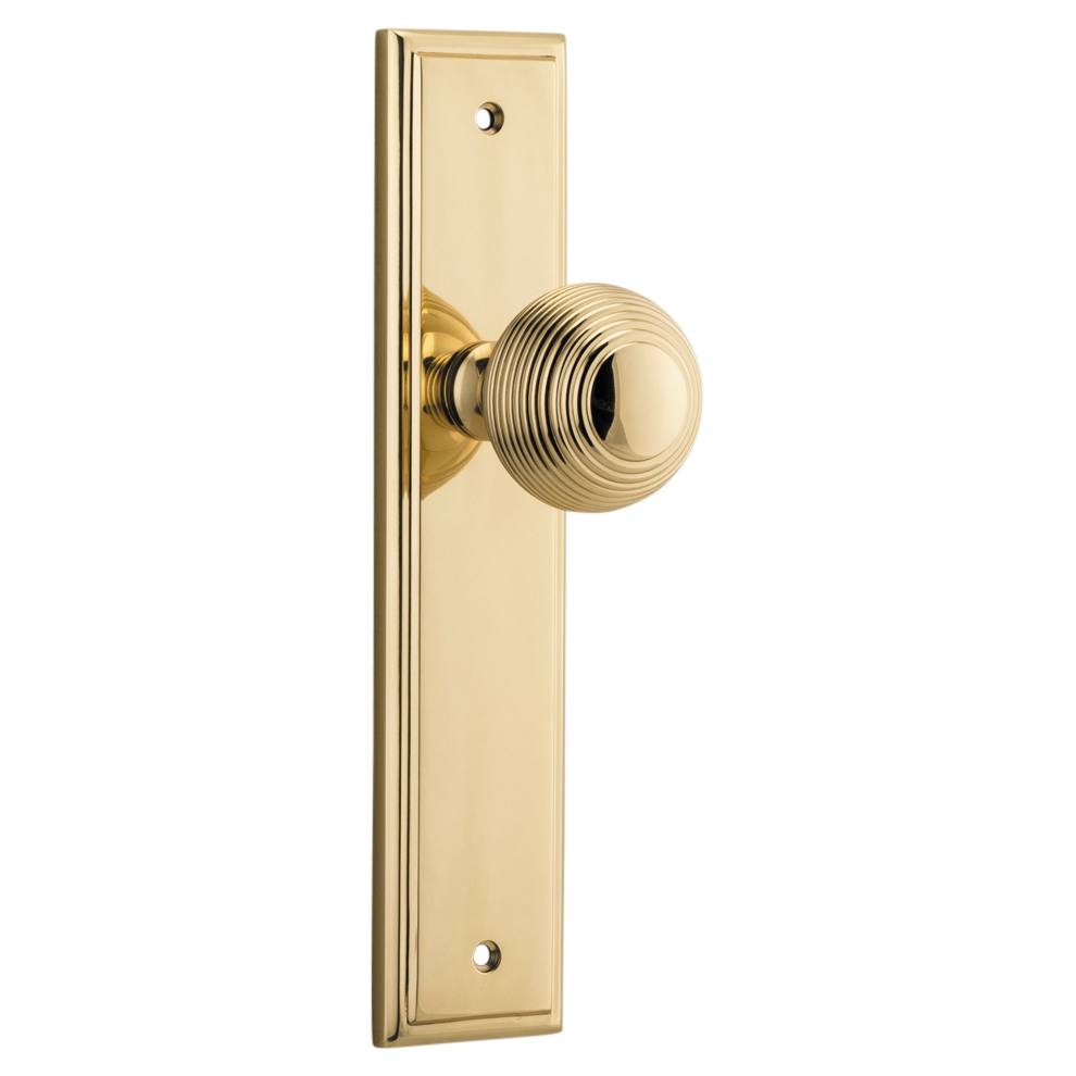 Guildford Knob Stepped Backplate Polished Brass