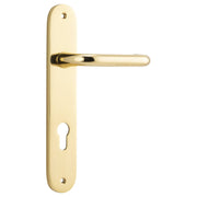 Oslo Lever Oval Backplate Polished Brass