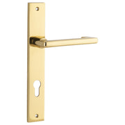 Baltimore Return Lever Rectangular Backplate Polished Brass