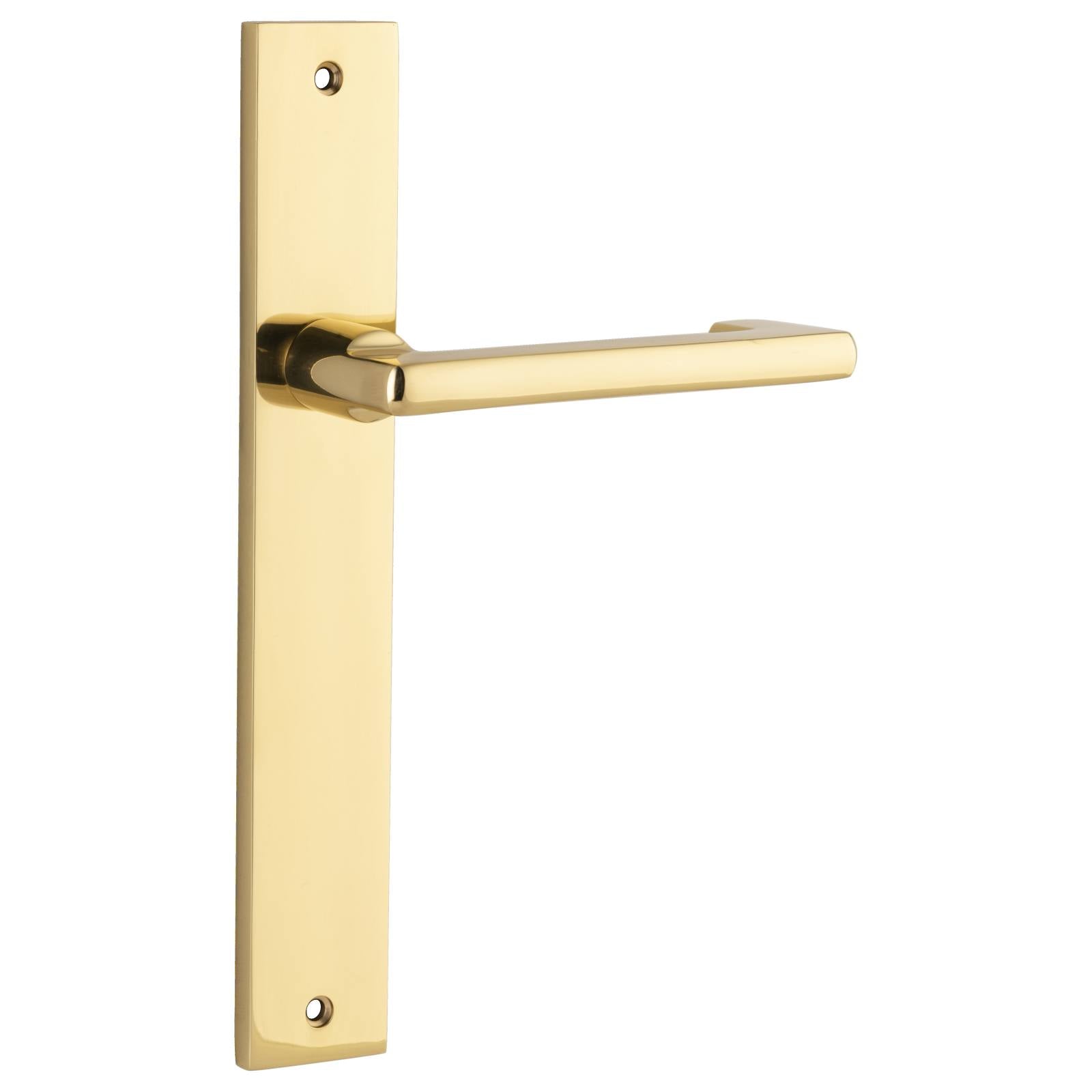 Baltimore Return Lever Rectangular Backplate Polished Brass