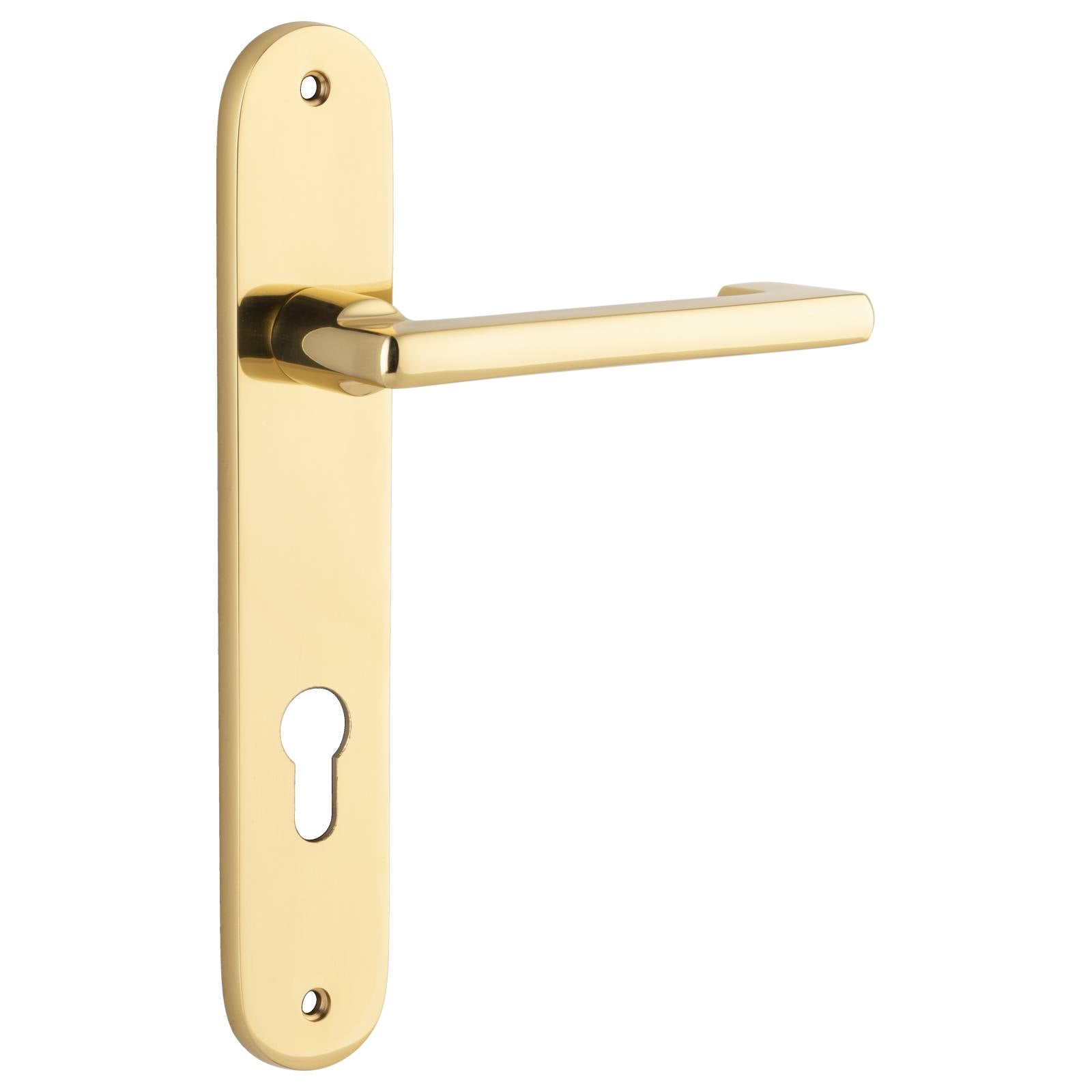 Baltimore Return Lever Oval Backplate Polished Brass